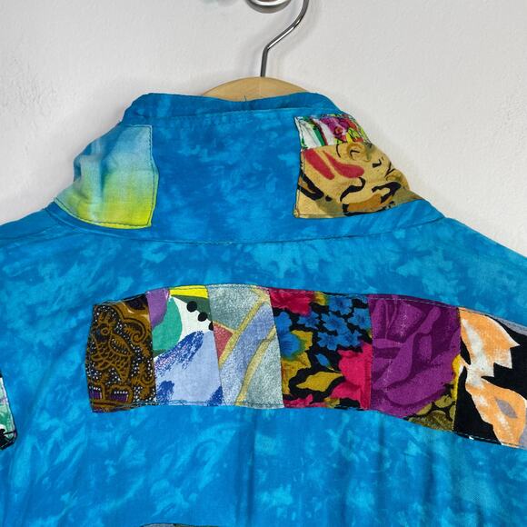 Nativewear Designs Vintage Patchwork Quilt Slouchy Bomber Jacket womens XL - Picture 12 of 17